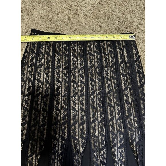 ANN TAYLOR LOFT Black Lacey Skirt Mermaid Gadet Gothic Grunge Chic Classic Sz 4 - Picture 3 of 8